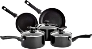 Induction Cookware Set 5-Piece Nonstick Black