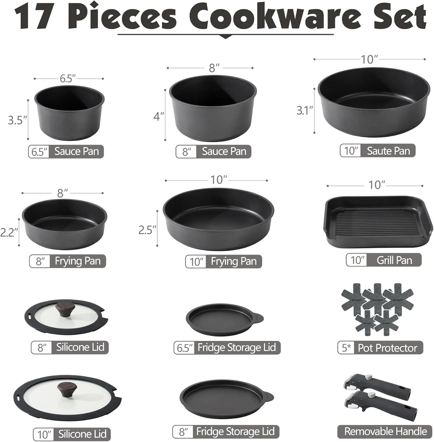 Premium Nonstick Cookware Set Induction - Image 5