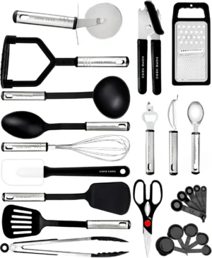 Kitchen Utensils Set Non-Stick premium 25-piece heat-resistant cooking tools