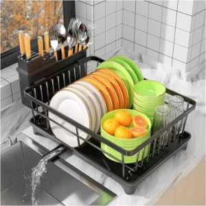 Space-Saving Dish Drainer Rack for Kitchen Counter