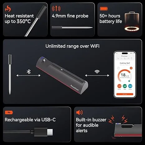 precise cooking thermometer, digital kitchen gadget