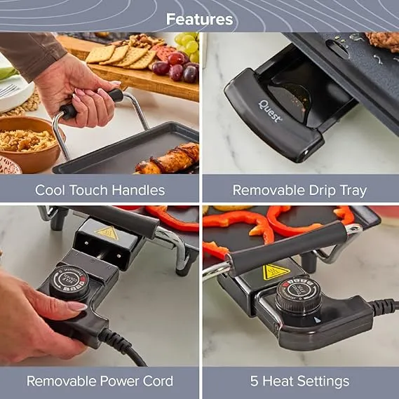 adjustable thermostat grill, family size grill