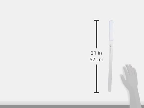 Tramontina Professional 14 Inches Plain Edge Slicer Knife for Cold Cuts with Stainless Steel Blade and White Polypropylene Handle with Antimicrobial Protection