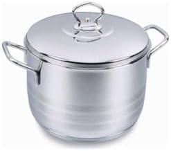 Korkmaz Astra Tri-Ply Bottom Stainless Steel Casserole 20X12 cm / 3.7 L | Sandwich Bottom Induction Compatible Cooking Stock Pot with Lid| Silver - KA1902