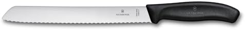 Victorinox Swiss Classic Wavy Edge Blade Bread Knife, Black, 6.8633.21B