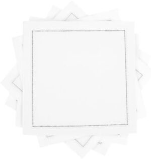 FIVE STAR NAPKINS 100% Cotton Cocktail Napkin, 50-Pack, White