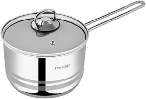 Prestige Infinity Stainless Steel Sauce Pan 2.5 Ltr, 18 cm | Induction Compatible Covered Sauce Pan | PR77373