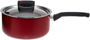 Prestige Safecook Nonstick Saucepan 16 cm | Aluminum Saucepan with Lid |Color - Black