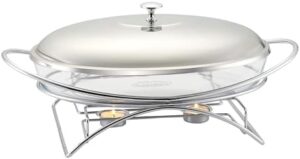 Cuisine Art Alore Stainless Steel Oval Food Warmer - 1.5-Liter Capacity - Compact and Stylish Food Warming Solution
