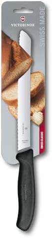Victorinox Swiss Classic Wavy Edge Blade Bread Knife, Black, 6.8633.21B