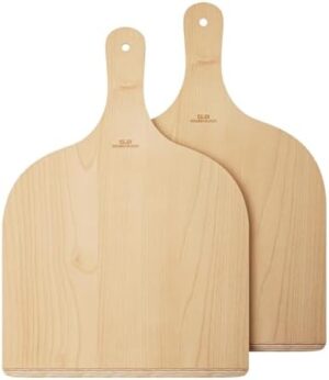 G.a HOMEFAVOR 2 Pack Wooden Pizza Peel - Pizza Pan 12 inch with Wood Handle, Oven Accessory for Pizza Making, Large Cutting Board for Transferring Pizza