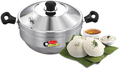 KenBerry Classic-15 Stainless Steel Induction & Standard Idli Maker | Dhokla Maker | Idli Cooker | Multi Kadhai | Idly | Induction Stove Compatible (3 Idli Plate + 1 Steamer Plate, 15 Idli)