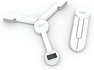 Joseph Joseph Joseph Tri Scale â€“ Kitchen Digital Food Scales, compact foldable, space saving with battery included, White 16 40071