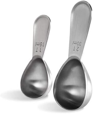 U-Taste Coffee Scoop: U-Taste Durable 18/8 Stainless Steel Measuring Coffee Scoop 1 tablespoon & 2 tablespoon