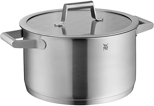 WMF Comfort Line 5-Piece Induction Saucepan Set with Glass Lid, Matt Cromargan Stainless Steel, Scale, Induction Pots Set, Stackable, Uncoated