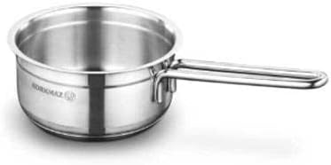 Korkmaz Alfa Tri-Ply Bottom Stainless Steel Saucepan 14x7 cm / 1.0 L | Stainless Steel Sandwich Bottom Induction Compatible Pot | Silver - KA1015