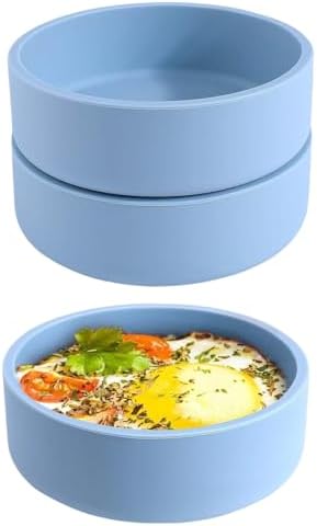 3Pcs Air Fryer Egg Mold,Silicone Air Fryer Egg Pan, Alternative to Microwave Egg Cooker/Sous Vide Egg Bite Maker,BPA Free,Dishwasher Safe,Air Fryer Accessories,Blue