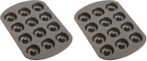 Wilton 2105-0614 12 Individual Mini Doughnut Pan, Black, Wt-2105-0614