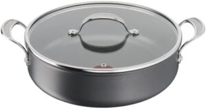 Tefal Jamie Oliver Cook's Classics All in One Pan 30 cm Shallow Pan plus Lid, Non-Stick, Oven-Safe, Induction, Glass Lid, Riveted Handle, Hard Anodised Aluminium, Black, H9129944