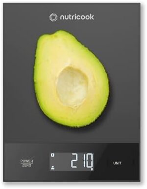 Nutricook Food Scale, 11lb Digital Kitchen Scale, Weight in Grams and Ounces (1g Precise) for Baking, Cooking, Nutrition and Meal Prep, Tare Function