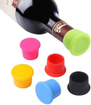 Bottle Caps, 6 Pcs Wine Bottle Caps Reusable Silicone Stopper Cap,Keep Flesh for Wine Beer Champagne Alcohol Sparkling Wine (Random Color)