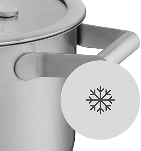 WMF Comfort Line 5-Piece Induction Saucepan Set with Glass Lid, Matt Cromargan Stainless Steel, Scale, Induction Pots Set, Stackable, Uncoated