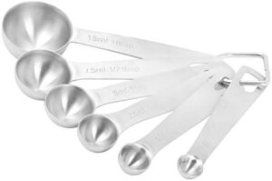 Royalford 6 Pcs Stainless Steel Measuring Spoon Set – Ergonomic Design, Dishwasher Safe, Clear Markings, FDA Approved – for Precise Cooking