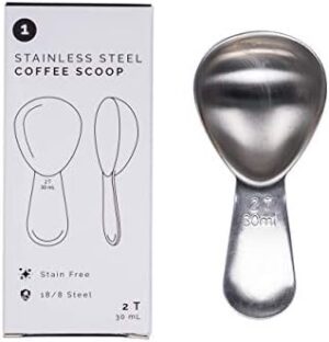 Planetary Design Stainless Steel Coffee Measuring Scoop, 2 Tablespoons - Perfectly Proportioned and Ergonomic - Fits inside the Airscape
