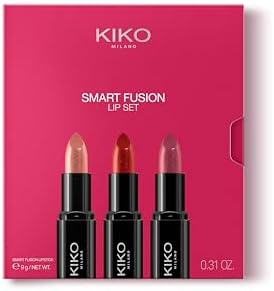 KIKO Milano Smart Fusion Lip Set 02, Lip Set with 3 Lipsticks with Glossy Finish