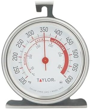 Taylor Precision Products 5932 Large Dial Kitchen Cooking Oven Thermometer, 3.25 Inch Dial, Stainless Steel