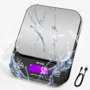 TERRIFI IPX7 Waterproof Food Digital Scale, 11lb/0.01oz High Precision,USB Rechargeable Food Kitchen Scale, Suitable for Cooking, Baking, Weight Loss