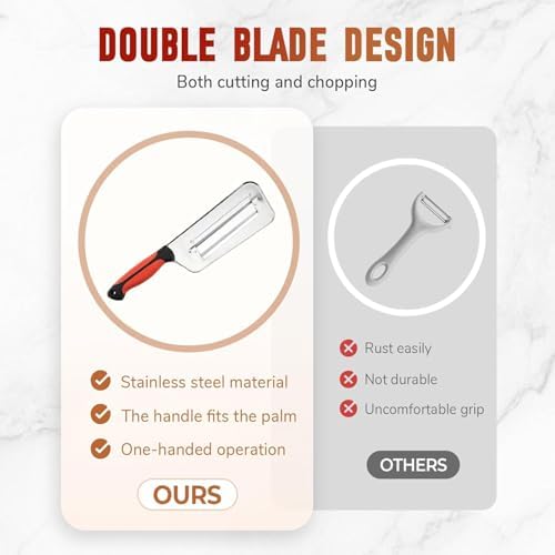 Stainless Steel Shredder Knife, 2025 New Cabbage Shredder for Coleslaw, Double-layer Lettuce Shredders Vegetable Cutter Cabbages Slicer for Potatoes Onions Cucumbers Kitchen Gadgets 1Pcs