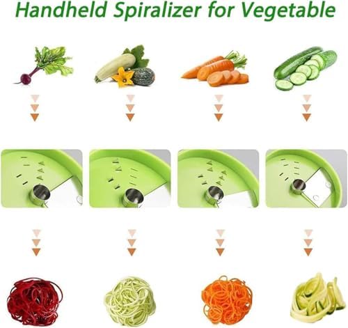 Handheld Spiralizer for Vegetable, Potato Spiral Cutter, Spaghetti Vegetable Spiral Slicer for Carrot, Fruit, Cucumber, Potato, Pumpkin, Zucchini, Noodle, Bpa Free, Without Electricity