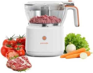 Porodo Portable Rechargeable Electric Food Processor & Meat Chopper, Electric Food Chopper for Vegetables Meat Fruits Nuts Puree, 88W Kitchen Food Processor With Sharp Stainless Steel Blades