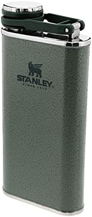 Stanley Classic Wide Mouth Hip Flask 0.23L - Large Opening for Easy Filling & Pouring - BPA-Free - Leakproof - Stainless Steel - for Whiskey Or Other Alcoholic Beverages - Green
