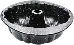 Prestige Granite Stone Fluted Tube Pan 26CM/10-Inch | Heavy Duty Carbon Steel Baking Mold Pan | Black - PR48761