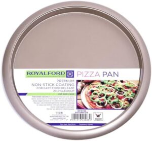 Royalford Non Stick Pizza Crisper Tray for Oven, 32 cm, Pizza Oven Baking Tray, Easy Bake Round Base Layer Oven Tray