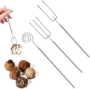 3-Piece Chocolate Praline Fork, Fondue Forks, Praline Forks