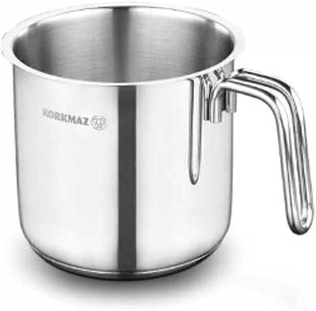 Korkmaz Perla Milk Pan 14X14 cm / 2.0L | Stainless Steel Induction compatible Milk Pot | Silver - KA1649