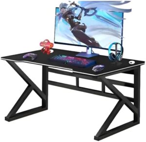 JANNAH Gaming Tables K Design Gaming Desk Desktop,Laptop Table Computer Desk Workstation Table For Home,Office Use (Black-120x60x75cm)
