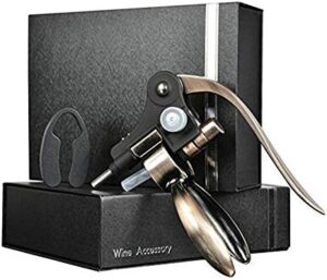 Wine Opener Set,Rabbit Red Wine Corkscrew Bottle Opener Accessories Manual Wine Remover Screwpull Tool Kit Stopper with Foil Cutter, Corkscrew Spiral and Gift Box