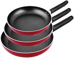 Prestige Aluminum Non- Stick 3Pcs Fry Pan Set | Non-Stick Frying Pan Set | PR21784 - Red