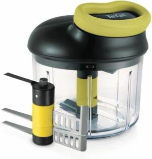 Tefal K1321324 Manual Chopper, 5 Seconds, 900 ml + Blades, Purée, Chop, Cutting, Mixing, Vegetables and Meat, Nuts, Onions, Stainless Steel Blades, Quick and Easy