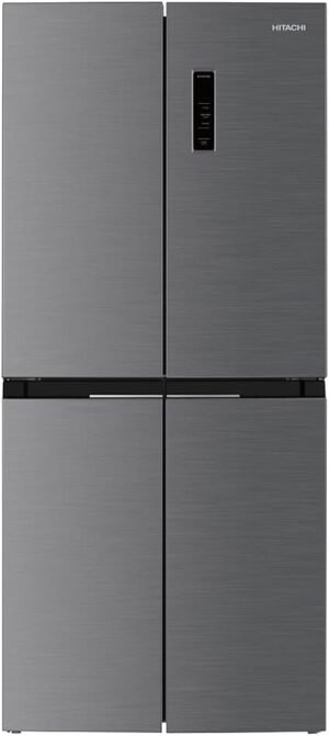 Hitachi 610L 4-Door French Door Refrigerator, Bottom Freezer, Inverter Compressor, Touch Screen Control, Energy Saving Mode, 10-Year Compressor Warranty, Inox – HR4N7522DSXAE