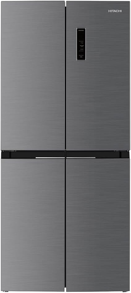 Hitachi 610L 4-Door French Door Refrigerator, Bottom Freezer, Inverter Compressor, Touch Screen Control, Energy Saving Mode, 10-Year Compressor Warranty, Inox – HR4N7522DSXAE
