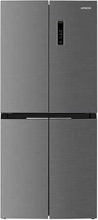 Hitachi 610L 4-Door French Door Refrigerator, Bottom Freezer, Inverter Compressor, Touch Screen Control, Energy Saving Mode, 10-Year Compressor Warranty, Inox – HR4N7522DSXAE