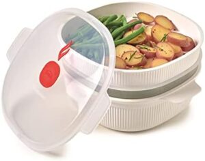 Snips Microwave Dish Steamer - 4 Liter, BPA-Free, Quick Steam Cooking, Dishwasher Safe