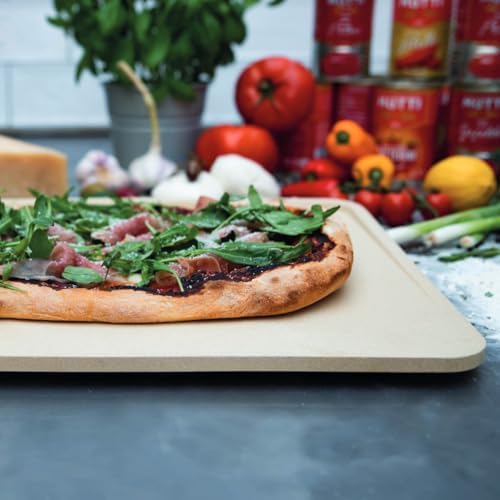 Boska Pizza Stone Plate Deluxe - Best for Oven, BBQ, and Grill - Natural Non-Toxic and Non-Stick Surface - Thermal Shock Resistant Cooking Stone - Heavy Duty Ceramic Cookware