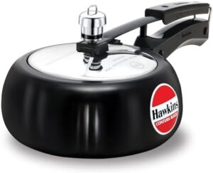 Hawkins Contura Hard Anodised Aluminium Inner Lid Pressure Cooker, 2 Liters, Black