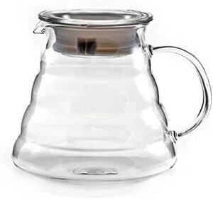 Hiware 20oz/600ml Server for Hario Dripper, Standard Glass Carafe, Pot, Keeps Coffee Warm, Clear, Try Pour-Over
